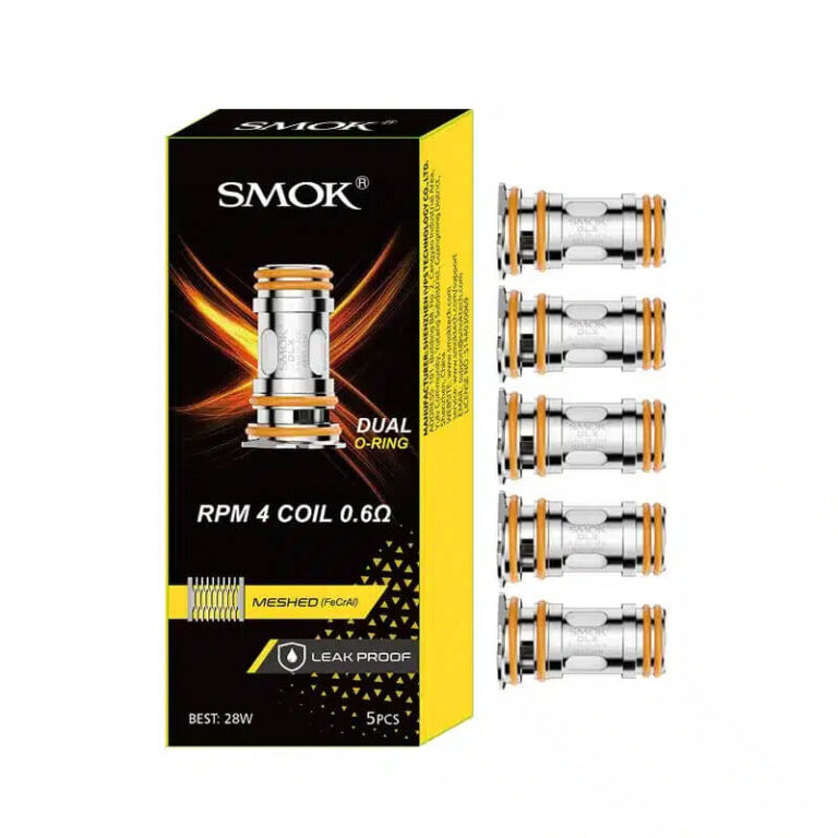 Orijinal SMOK RPM 4 Mesh Coil 5'li paket, uygun fiyatlı 0.15Ω DTL ve 0.6Ω RDL seçenekleriyle saf aroma ve yoğun buhar sunar.