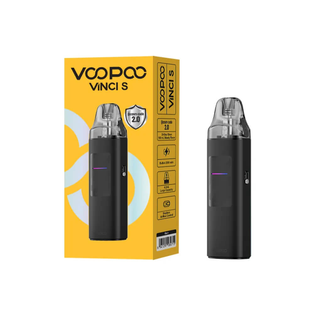 Voopoo Vinci S Pod Mod 2000mAh Uygun fiyatlı salt nikotin için 2000 mAh bataryalı Voopoo Vinci S Pod Mod ile 40W güç ve 4.5 ml kapasite.