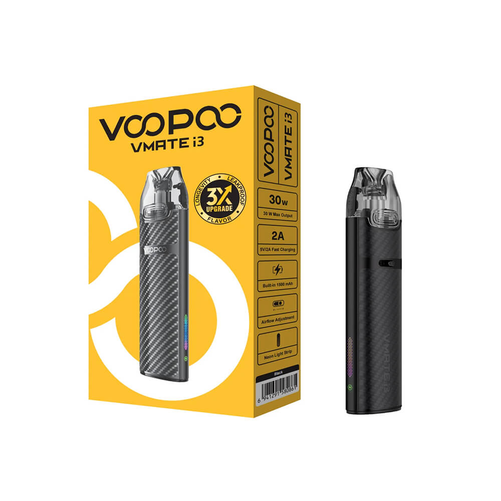 Voopoo Vmate i3 Pod Mod 1500mAh Uygun fiyatlı Voopoo Vmate i3 Pod Mod, 1500 mAh pil ve 30W güçle yoğun aroma ve 3 ml kartuşla uzun kullanım sağlar.