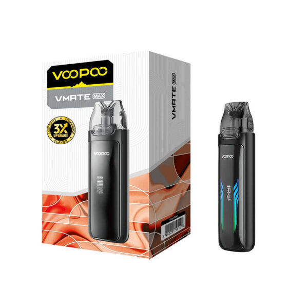 Uygun fiyatlı Voopoo Vmate Max Pod Mod, 1200 mAh batarya ve 30W güçle salt nikotin için yoğun buhar sunar.