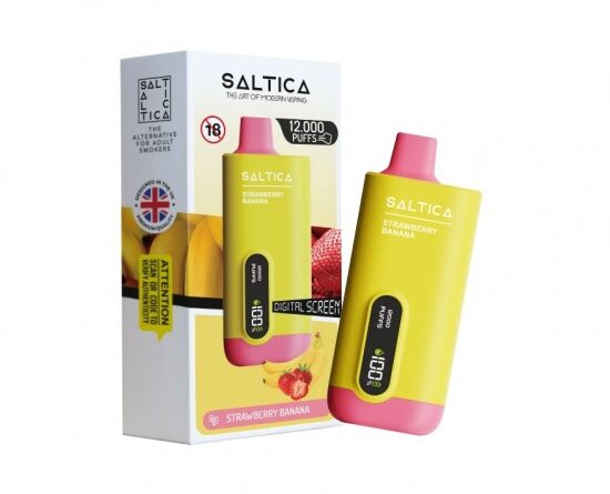 Saltica Ekranlı 12000 Strawberry Banana Disposable Vape Bar