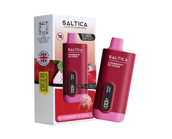 Saltica Ekranlı 12000 Strawberry Ice Cream Disposable Vape Bar